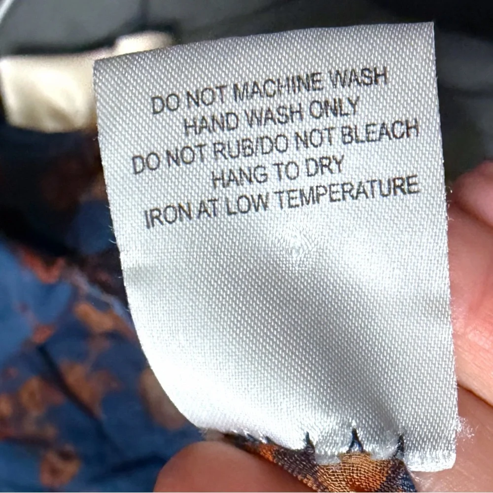 Francesca’s Boho Floral Burnout Velvet Kimono Navy & Rust OS - Picture 9 of 10